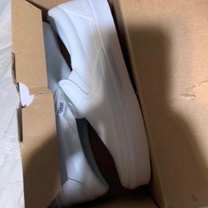 ~ white slip on vans ~